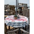 thumbnail image 2 of Outdoor Tablecloth with Umbrella Hole for Patio/Picnic/Party/Camping, Farmhouse Wildflowers Waterproof Table Cloth Round Cover Washable, Spring Watercolor Floral Pigs Blue (Dia 54"), 2 of 9