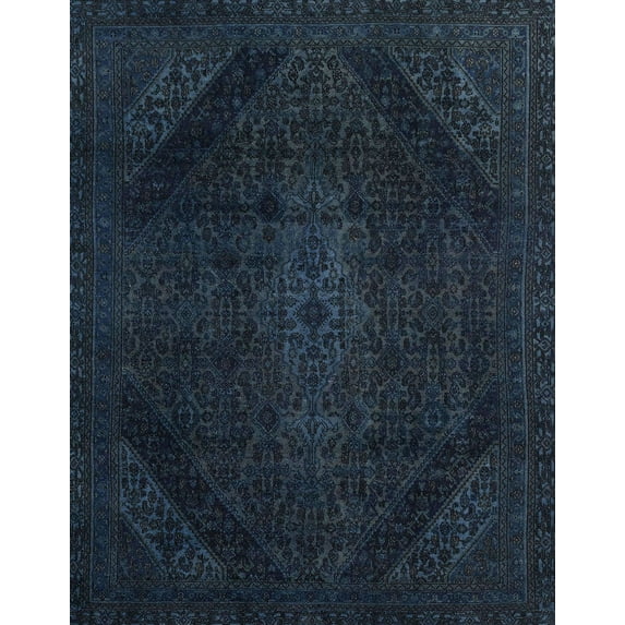Ahgly Company Indoor Rectangle Abstract Blue Abstract Area Rugs, 6' x 9'