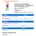 thumbnail image 2 of Alternator and Air Conditioning Accessory Drive Belt - Compatible with 2010 - 2013 Mazda 6 3.7L V6 2011 2012, 2 of 2