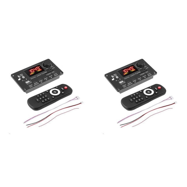 2X Placa Decodificadora de Reproductor de MP3 con Pantalla A Color 2X40W Amplificador GrabacióN de Llamadas BT MóDulo de Radio FM para AutomóVil Compatible con TF USB AUX 3.5 WAV