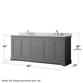 thumbnail image 5 of Wyndham Collection 80" Oval-Sinks Wood Double Bathroom Vanity in Dark Gray, 5 of 5
