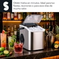 thumbnail image 3 of Máquina De Hielo Portátil De Encimera Con Asa Y Pala Maquina De Hielo De Bala Con 2 Tamaños De Hielo 8 Cubos En 6 Minutos Maquina Hielo De Limpieza Automática Para Bar y Fiestas, 3 of 7
