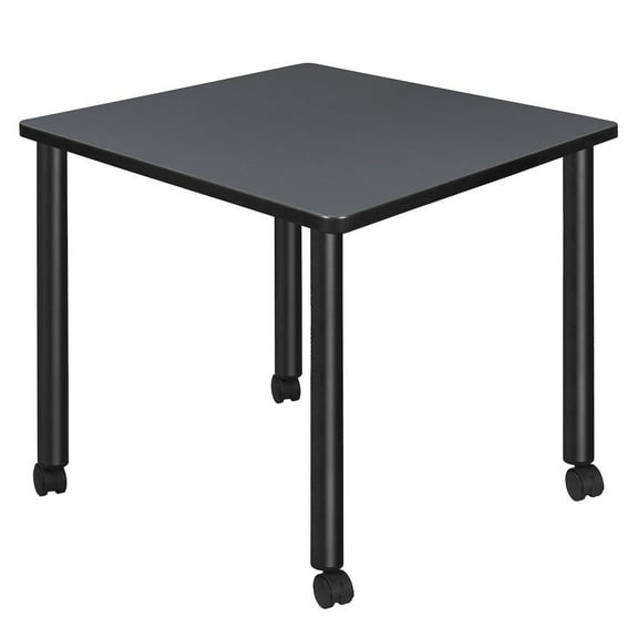 Regency Small 30 in. Square Breakroom Table- Grey Top, Black Mobile Legs