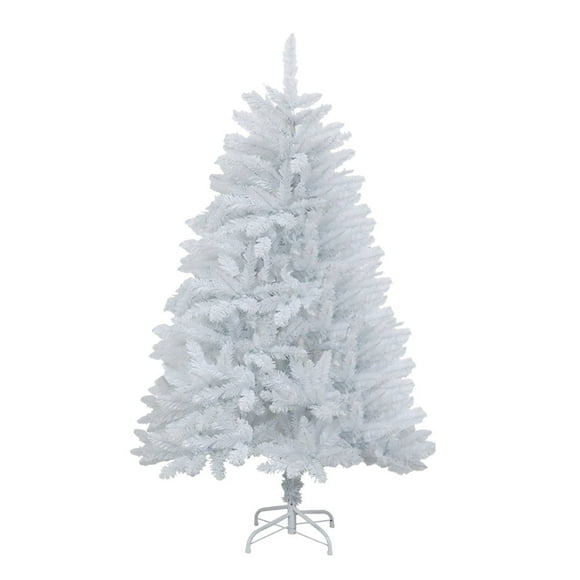 18" Artificial Christmas Tree Classic Xmas Pine Tree with Solid Metal Stand Unlit White