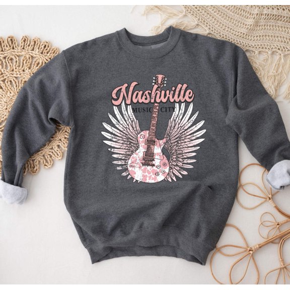 NASHVILLE MUSIC CITY Graphic Pullover Sweatshirt