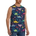 thumbnail image 2 of Kdxio Dinosaur Flowers for Men's Muscle T-shirt,Sleeveless for Workout Running Athletic Gym Lounge Casual, 2 of 7
