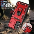 thumbnail image 3 of Casetego for Samsung Galaxy S23 FE Case,with Slide Camera Cover Protector [Military Grade 16ft. Drop Tested] Magnetic Ring Holder Kickstand Protective Phone Case,Red, 3 of 8