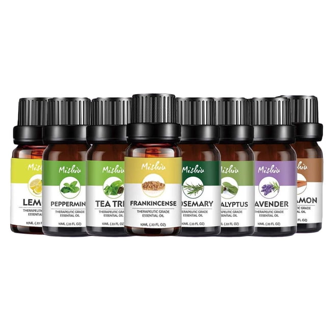 Aceites Esenciales de para humidificador Set de 8 aceites naturales-árbol de té lavanda de eucalitto Fernando Botella de almacenamiento
