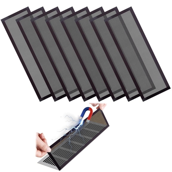 8-Pack Magnetic Floor Vent Mesh Covers, 5.5x12" PVC Air Register Screens for Floor Wall Ceiling Vents