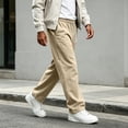 thumbnail image 4 of Nestiefly Men's Baggy Sweatpants Athletic Loose Wide Leg Elastic Waist Lounge Relaxed Open Bottom Joggers Pants with Pockets 2026 Khaki 3XL, 4 of 7