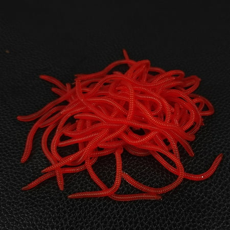 Cieatiam Red worm earthworm plus fishy fake bait simulation Luya Soft Bait luminous bait small earthworm