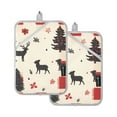 thumbnail image 7 of Yayeee Pot Holders Kitchen Heat Resistant with Pocket 7"x9.8" Cotton Oven Cooking Hot Pads, Christmas Forest, 7 of 7