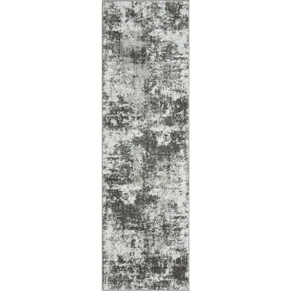 Loomaknoti Rhane Alenzi 2' x 7' Gray Abstract Indoor Polypropylene Runner Rug