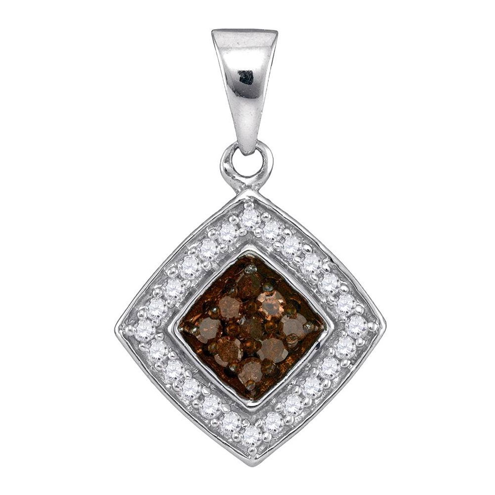 Brandy Diamond Chocolate Brown 10K White Gold Princess Shaped