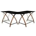 Flash Furniture Black Glass LShape Corner Computer Desk with PullOut
