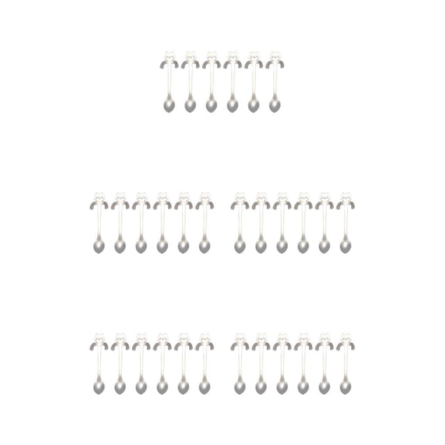 Guardoinrt 6pcs Hanging Cup Spoon Cat Coffee Spoon Stirring Teaspoon Portable Reusable Stainless Steel Tableware with Long Handle 5Set