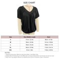 thumbnail image 3 of Blusa plisada de manga corta Blusa plisada con escote en V de color liso para mujer Lady Dating Negro XL, 3 of 3