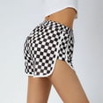 thumbnail image 2 of KOMOO Women Sports Shorts Checkerboard Pattern Elasticated Waist Drawstring Sports Shorts, 2 of 9
