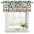2 Pack Valances for Windows, Teal Brown Paw Print Window Valances for ...