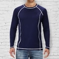 thumbnail image 2 of Yoodem Mens Shirts Men's T-shirts Sports Fitness Men's Long-sleeved T-shirt Quick-drying Breathable Loose Men's Blouse Shirts for Men Navy M, 2 of 3