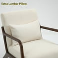 thumbnail image 3 of Aukfa Mid Century Modern Accent Chair w/ Lumbar Pillow for Living Room, Wood Frame, Velvet, Beige, 3 of 11