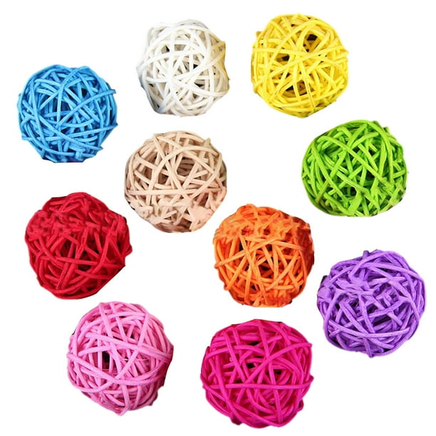 Tuscom Present Pet Rattan Balls Bird Toys Diy Accessories Toy For Parrot Budgie Parakeet Cockatiel African G Rey C Ockatoo 10pcs Walmart Com Walmart Com