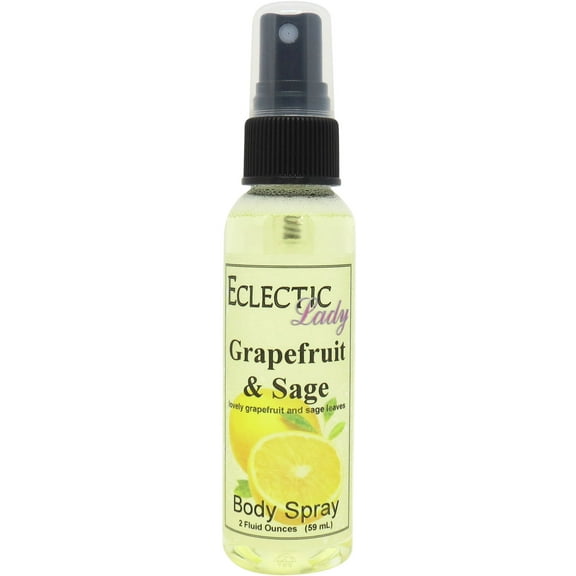 Grapefruit And Sage Body Spray, Eclectic Lady, Hydrating Mist, Unisex, 2 oz