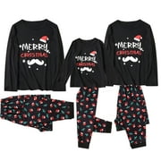 Awdenio Christmas Child Blouse Imprimé Tops + Pantalons Ensemble de pyjamas assortis pour la famille de Noël