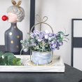 thumbnail image 4 of Flores artificiales con florero, hortensia y crisantemo, ramo floral, centro de mesa de boda para el hogar, decoración de la sala de estar o de la oficina Feliz Sencillez, 4 of 5