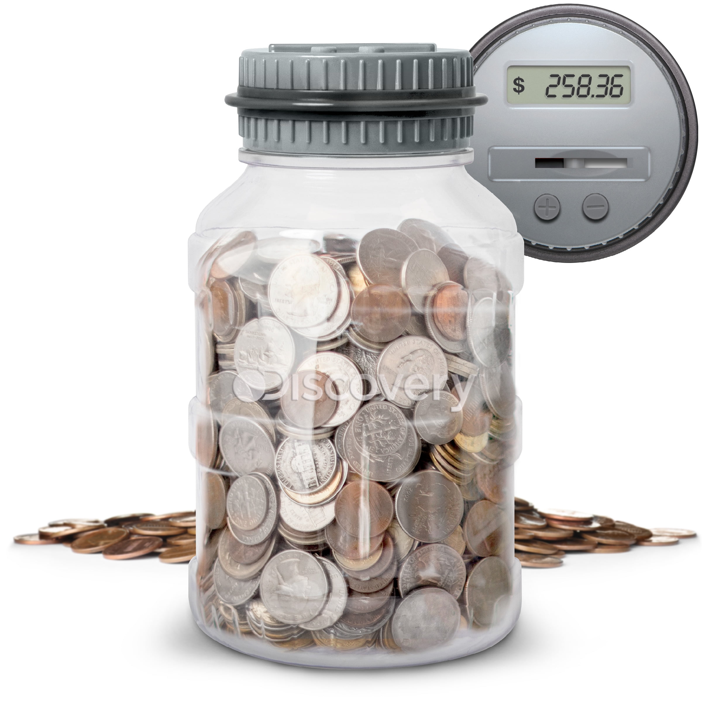 Discovery Kids Digital CoinCounting Money Jar with LCD Screen, US