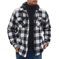 thumbnail image 3 of COOFANDY Men's Flannel Shirt Jacket Warm Quilted Lined Hooded Long Sleeve Plaid Shirt Jackets, 3 of 11