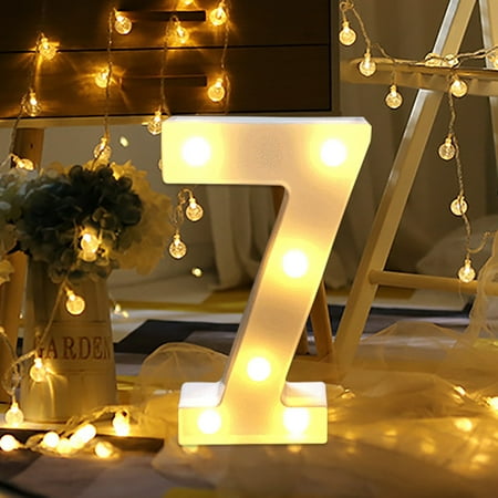 

Alphabet LED Digital Lights Light Up White Digital Standing Hanging 0-9