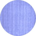 thumbnail image 1 of Ahgly Company Machine Washable Indoor Round Abstract Blue Contemporary Area Rugs, 3' Round, 1 of 4