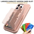 thumbnail image 3 of Dteck Case for iPhone 16 Shockproof  Wallet Case with Card Holder (3-4 Cards) & Hidden Mirror, Military Grade Drop Protection, Rugged Protective Flip Cover for iPhone 16,Rosegold, 3 of 7