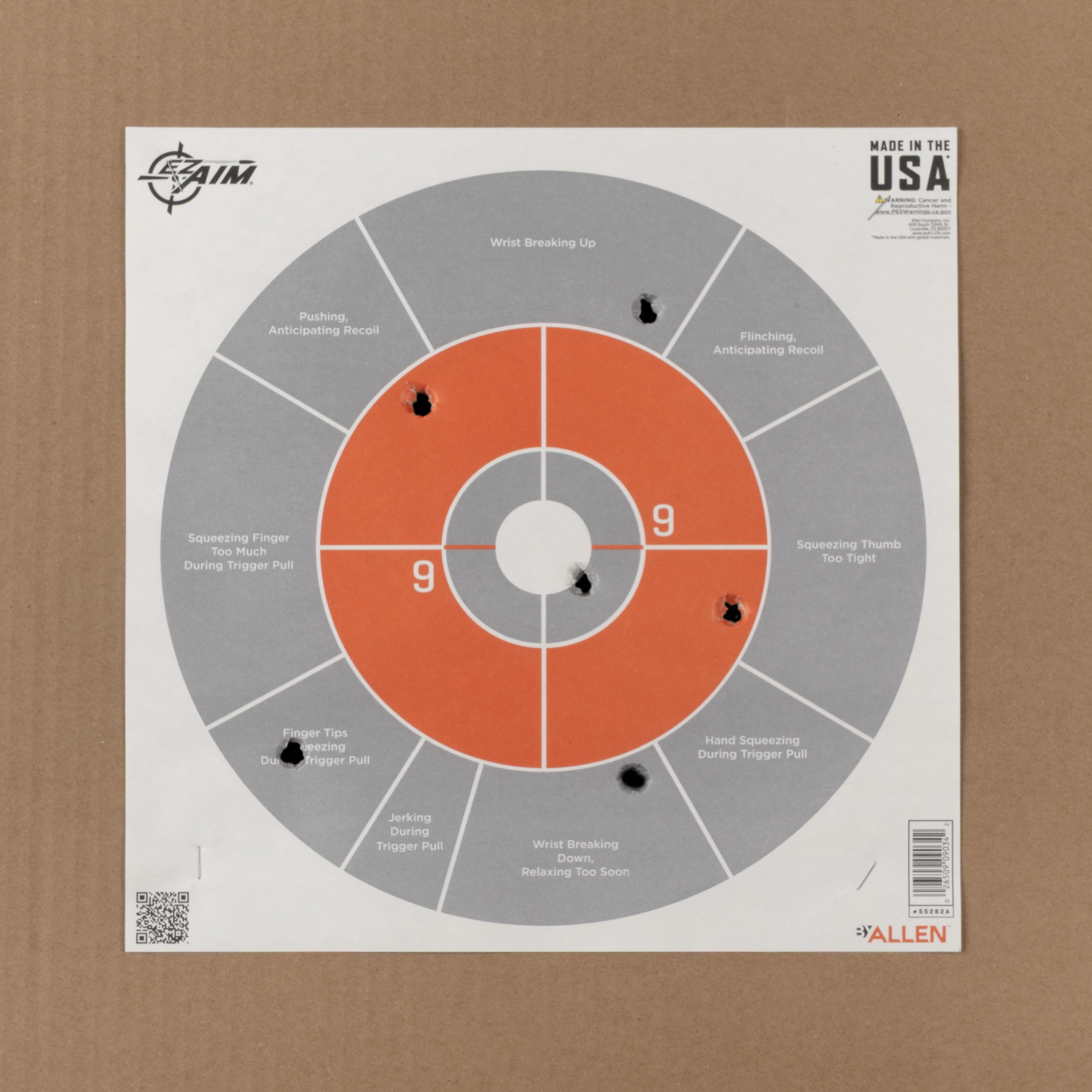 EZ Aim Handgun Trainer Paper Targets, 12 x 12 Inch, 6 Pack