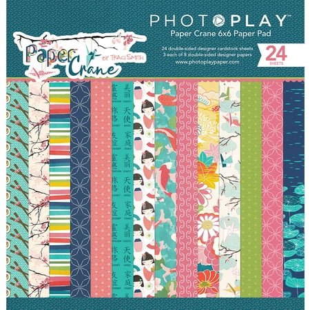PhotoPlay Double-Sided Paper Pad 6"X6" 24/Pkg-Paper Crane, 8 Designs/3 Each