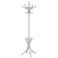 thumbnail image 1 of Gymax Wood Standing Hat Coat Rack Jacket Bag Hanger Tree 12 Hooks w/ Umbrella Stand, 1 of 10