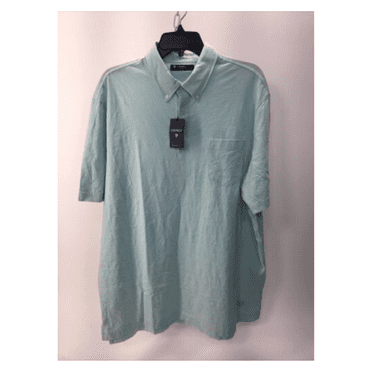 Cremieux Men's Short Sleeve Polo Shirt ,Cotton, Pale Turquoise Size XL