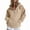 Khaki, variant on Womens Half Zip Oversized Hoodies Quarter Zipper Up Hooded Sweatshirt Long Sleeve Athletic Pullover Tops Fall Fashion Workout Outfits