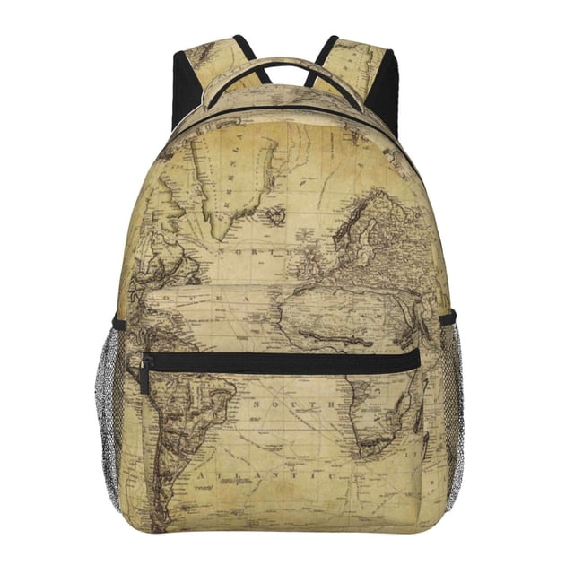 Fotbe Vintage World Map Mochila Casual con Estampado para Escuela, Viajes y Actividades al Aire Libre - Duradera, Ligera y Cómoda
