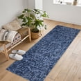 thumbnail image 3 of 2x6 Runner Rug Washable Kitchen Modern Abstract Runner Rug for Hallway Contemporary Solid Rug Non-Slip Foldable Aesthetic Accent Floor Carpet for Living Room Bedroom, Blue, 3 of 7