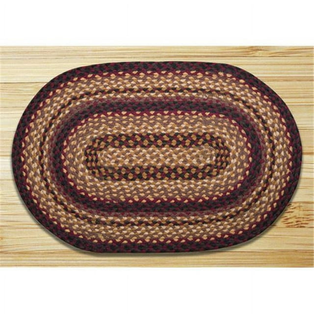 Earth Rugs 13-371 Oval Shaped Rug- Black Cherry- Chocolate and Cream