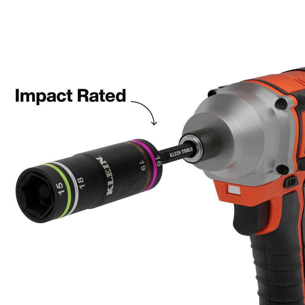 Klein Tools Knect Quad 4 Heavy Duty Impact Flip Socket Metric 2 Pieces