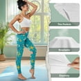thumbnail image 7 of COEQINE Women Athletic Yoga Leggings with Pockets Tummy Control High Waisted 4-Way Stretch Full-Length Pants Starfish Green No See Through Buttery Soft Tights, M, 7 of 7