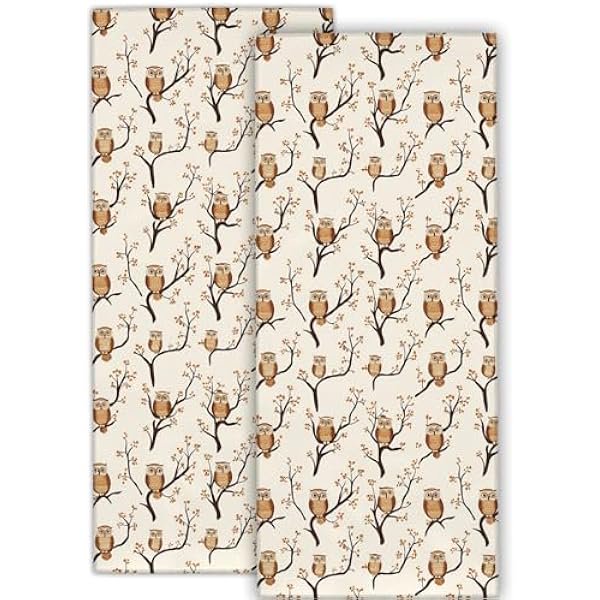 wonima01 Cute Owl Hand Towel for Bathroom 2 Pack,Soft Microfiber Polyester Face Towels Soft Absorbent for Spa Bath Gym Kitchen,Hand Towels Set Decorative Hotel Decor Gifts,14.5x28 Inch