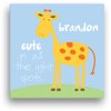 Sandra Magsamen Personalized Giraffe Canvas Wall Art, 16" x 16", Blue