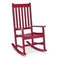 thumbnail image 2 of Ktaxon Solid Poplar Wood Rocking Chair, High Back Ergonomic Patio Rocker for Lawn Porch Garden Indoor Outdoor, Angora Red, 2 of 14