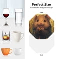 thumbnail image 6 of Naloa Cute Sunflower Guinea Pig Leather Coasters for Drinks, Durable Drink Coasters 4 Set for Tabletop Protection, Luxurious Home Décor and Housewarming Gift ( {designName})Octagon, 6 of 6