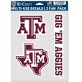 thumbnail image 1 of Texas A&M Aggies 3 Fan Pack Decals, 1 of 1