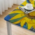 thumbnail image 4 of nygtbtfer Fitted Tablecloth Elastic Edged Table Cover, Yellow Floral Wipeable Table Cloths for Kitchen Dining Party Fit up Tables,Mottled Rustic Wooden Plank, 4 of 7
